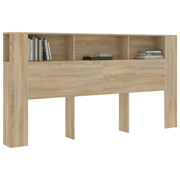 vidaXL Headboard with Storage Sonoma Oak 200x18.5x104.5 cm