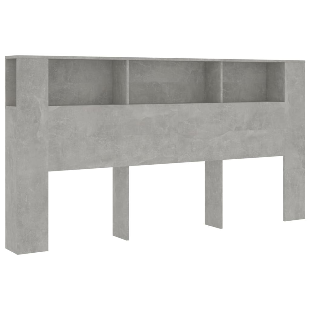 vidaXL Headboard with Storage Concrete Grey 200x18.5x104.5 cm