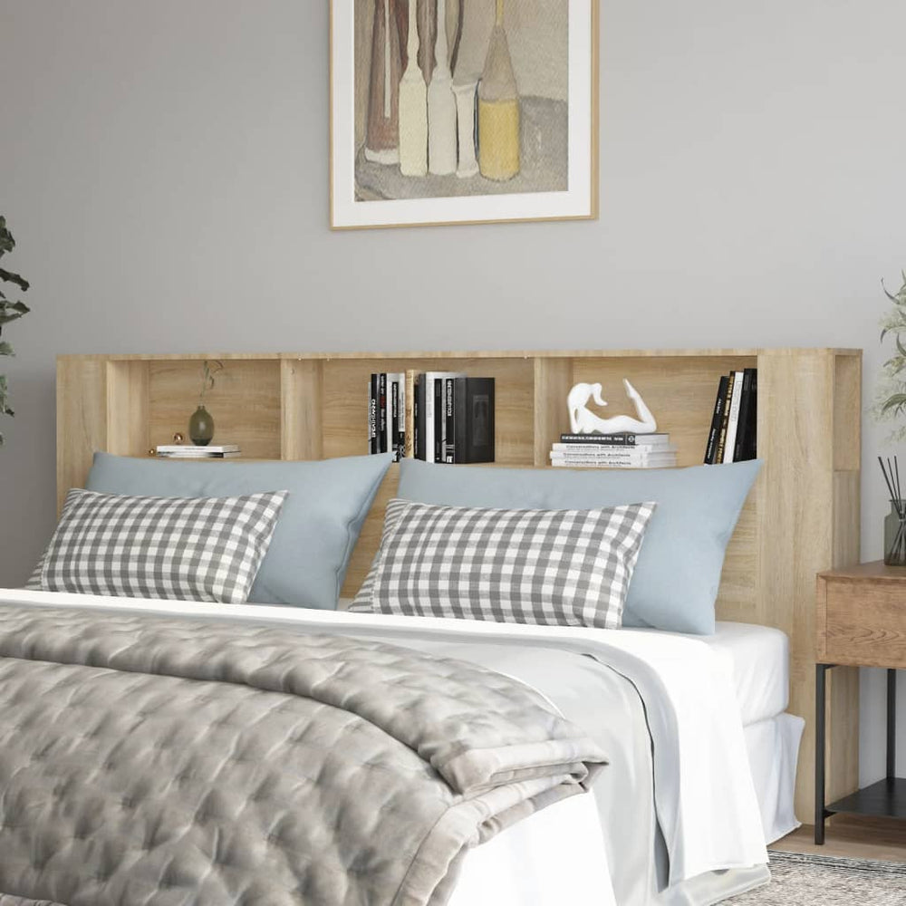vidaXL Headboard with Storage Sonoma Oak 220x18.5x104.5 cm