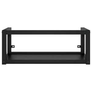 Badezimmer-Waschtischgestell mit Waschbecken Schwarz Eisen