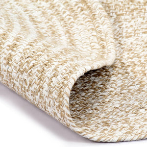 Handgefertigter Jute Teppich, Weiß/Braun, 180cm