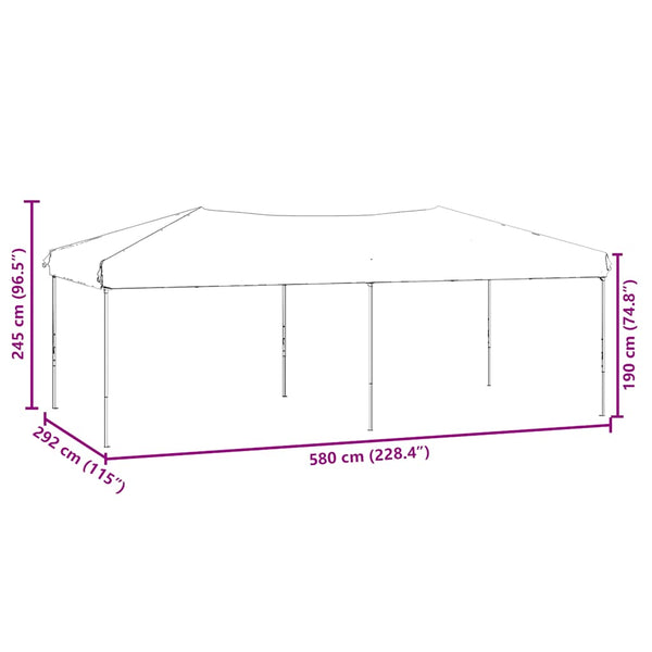 Faltbares Partyzelt 3x6 m Anthrazit