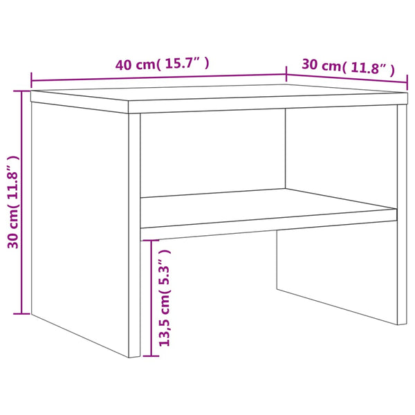 vidaXL Nightstands 2 pcs. Gray Sonoma 40x30x30 cm Engineered Wood