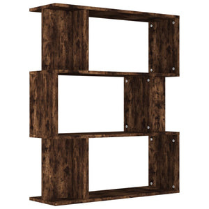 vidaXL Bookshelf/Room Divider Smoked Oak 80x24x96 cm Engineered Wood