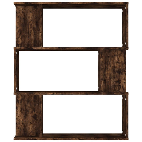 vidaXL Bookshelf/Room Divider Smoked Oak 80x24x96 cm Engineered Wood