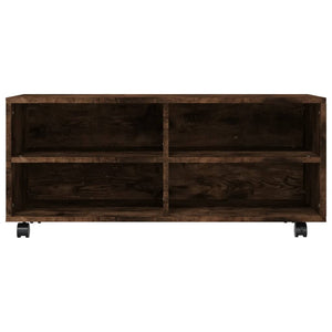 vidaXL TV Cabinet with Wheels Smoked Oak 90x35x35 cm Engineered Wood