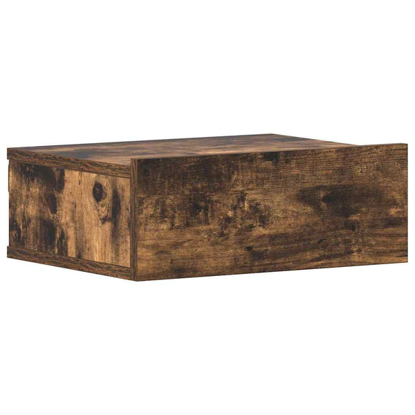 vidaXL Floating Nightstand 2 pcs Smoked Oak 40x30x15 cm Engineered Wood