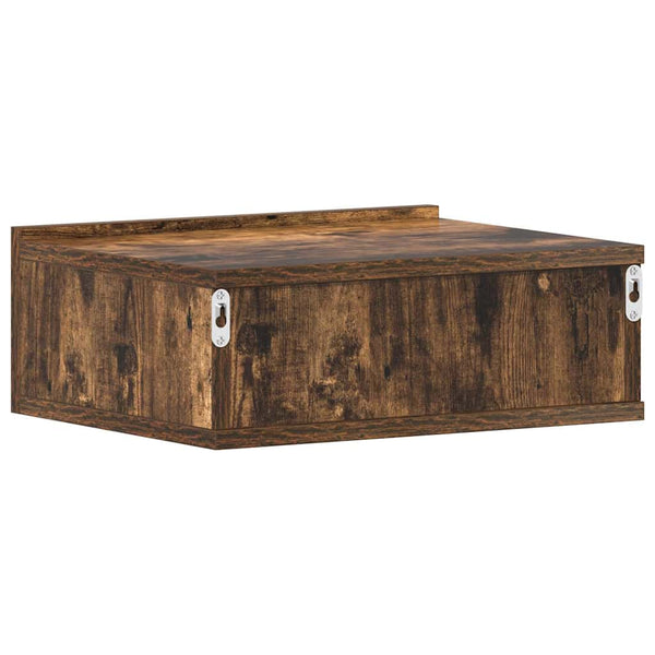 vidaXL Floating Nightstand 2 pcs Smoked Oak 40x30x15 cm Engineered Wood