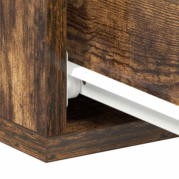 vidaXL Floating Nightstand 2 pcs Smoked Oak 40x30x15 cm Engineered Wood