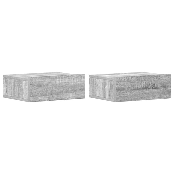 vidaXL Wall-Mounted Nightstands 2 pcs. Sonoma Grey 40x30x15 cm