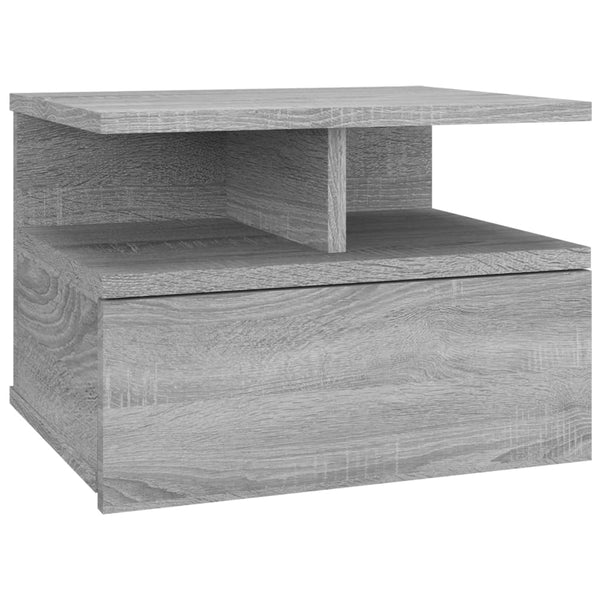 vidaXL Wall-Mounted Nightstand Gray Sonoma 40x31x27 cm Engineered Wood