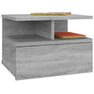 vidaXL Wall-Mounted Nightstand Gray Sonoma 40x31x27 cm Engineered Wood