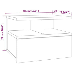 vidaXL Wall-Mounted Nightstand Gray Sonoma 40x31x27 cm Engineered Wood