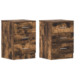 vidaXL Nightstands 2 pcs Smoked Oak 38x35x56 cm Engineered Wood