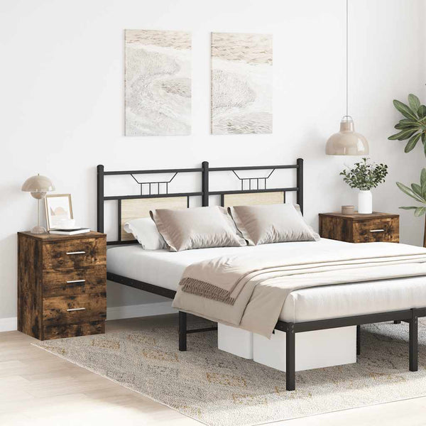 vidaXL Nightstands 2 pcs Smoked Oak 38x35x56 cm Engineered Wood