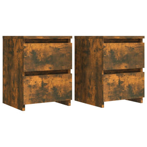 vidaXL Nightstands 2 pcs. Smoked Oak 30x30x40 cm Engineered Wood