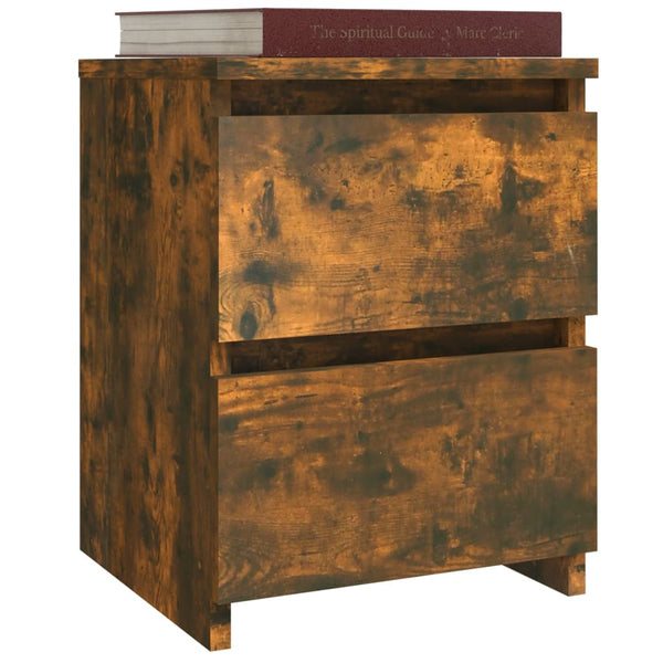 vidaXL Nightstands 2 pcs. Smoked Oak 30x30x40 cm Engineered Wood