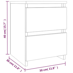 vidaXL Nightstands 2 pcs. Smoked Oak 30x30x40 cm Engineered Wood