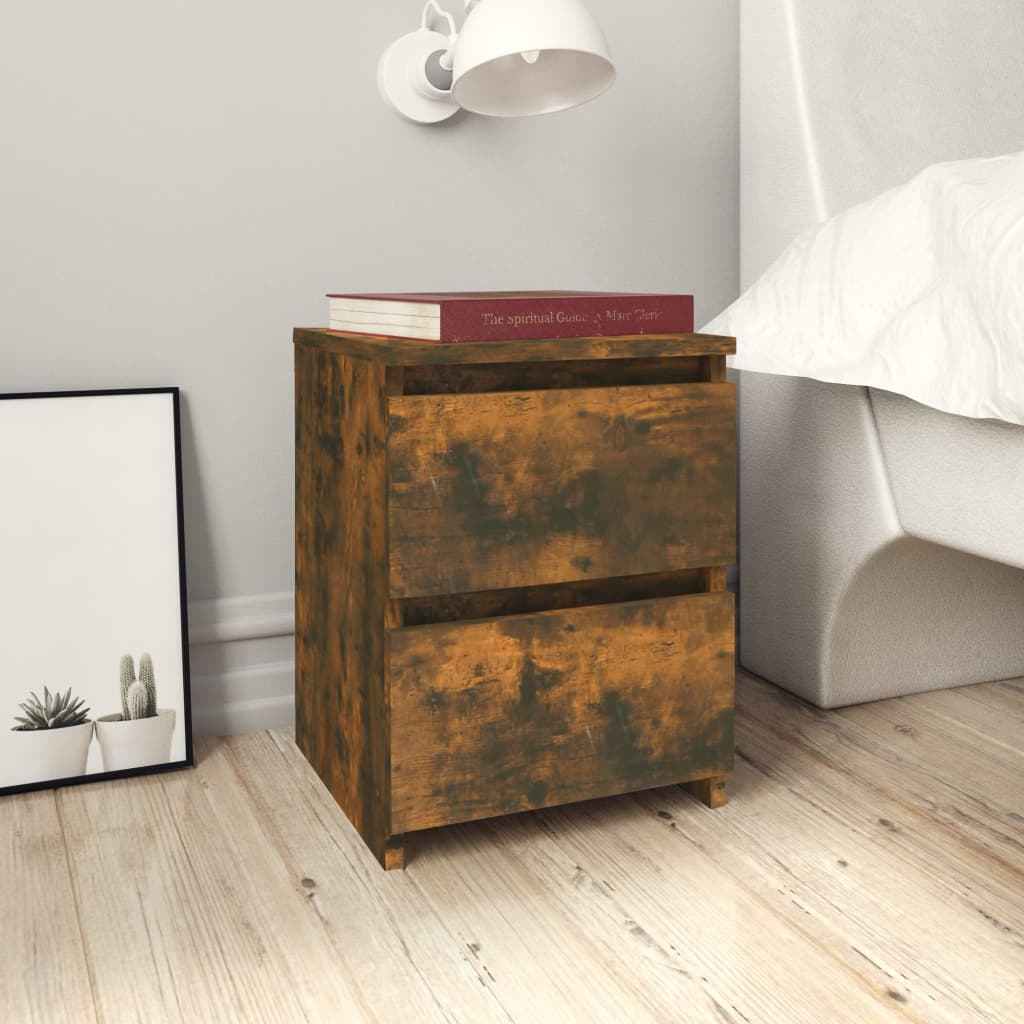 vidaXL Nightstands 2 pcs. Smoked Oak 30x30x40 cm Engineered Wood