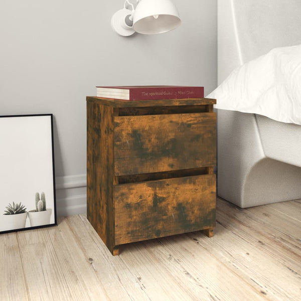 vidaXL Nightstands 2 pcs. Smoked Oak 30x30x40 cm Engineered Wood