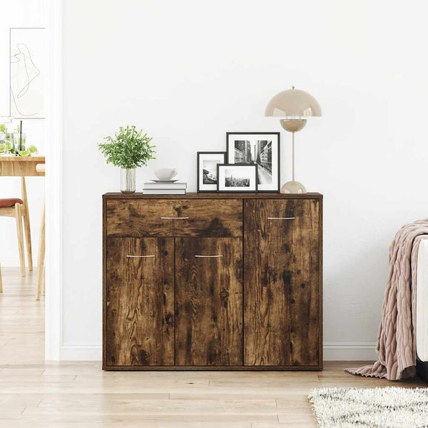 vidaXL Sideboard Smoked Oak 88x30x70 cm Engineered Wood