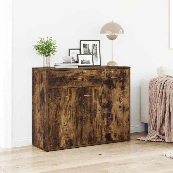 vidaXL Sideboard Smoked Oak 88x30x70 cm Engineered Wood