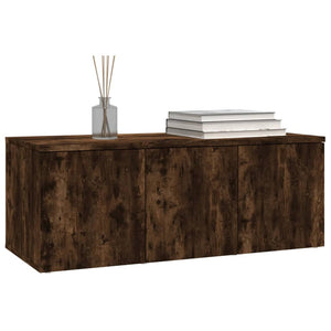 vidaXL TV Cabinet Smoked Oak 80x34x30 cm Engineered Wood