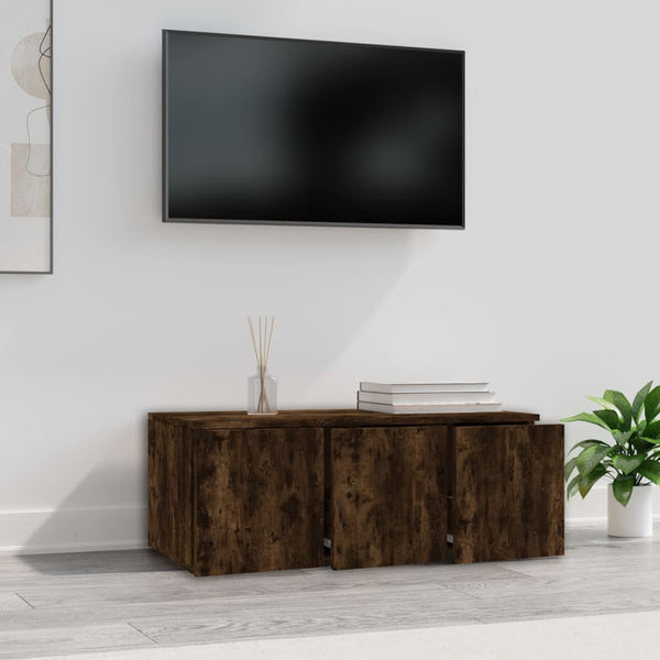 vidaXL TV Cabinet Smoked Oak 80x34x30 cm Engineered Wood