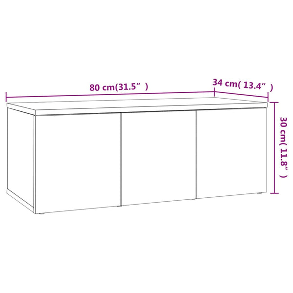vidaXL TV Cabinet Smoked Oak 80x34x30 cm Engineered Wood
