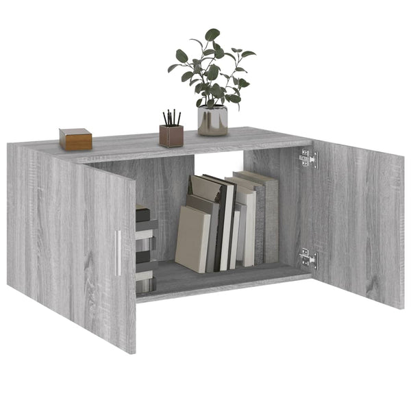 vidaXL Wall Cabinet Gray Sonoma 80x39x40 cm Engineered Wood