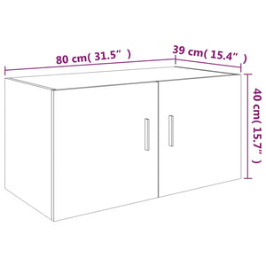 vidaXL Wall Cabinet Gray Sonoma 80x39x40 cm Engineered Wood