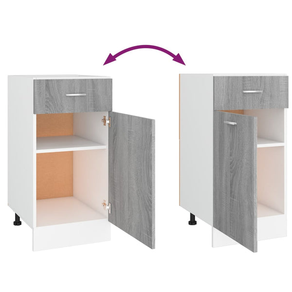 vidaXL Base Cabinet with Drawer Lyon Grey Sonoma 40x46x81.5 cm