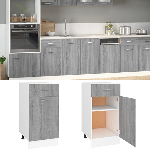 vidaXL Base Cabinet with Drawer Lyon Grey Sonoma 40x46x81.5 cm