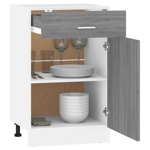 vidaXL Base Cabinet with Drawer Lyon Sonoma Gray 50x46x81.5 cm