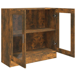 vidaXL Display Cabinet Smoked Oak 82.5x30.5x80 cm Engineered Wood