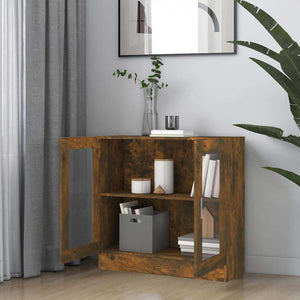 vidaXL Display Cabinet Smoked Oak 82.5x30.5x80 cm Engineered Wood