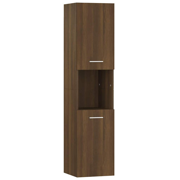 vidaXL Bathroom Cabinet Brown Oak Effect 30x30x130 cm Engineered Wood