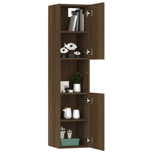 vidaXL Bathroom Cabinet Brown Oak Effect 30x30x130 cm Engineered Wood