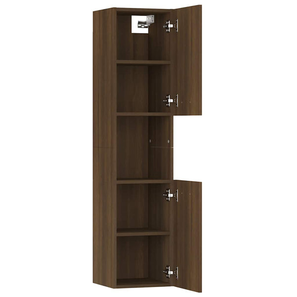 vidaXL Bathroom Cabinet Brown Oak Effect 30x30x130 cm Engineered Wood