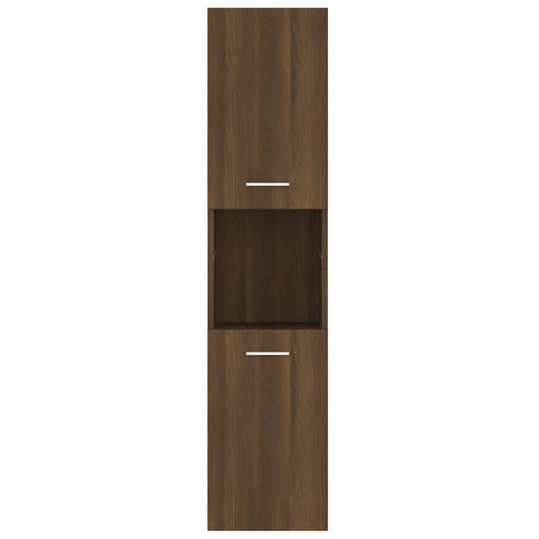 vidaXL Bathroom Cabinet Brown Oak Effect 30x30x130 cm Engineered Wood