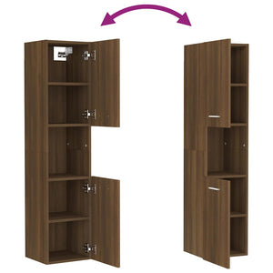vidaXL Bathroom Cabinet Brown Oak Effect 30x30x130 cm Engineered Wood