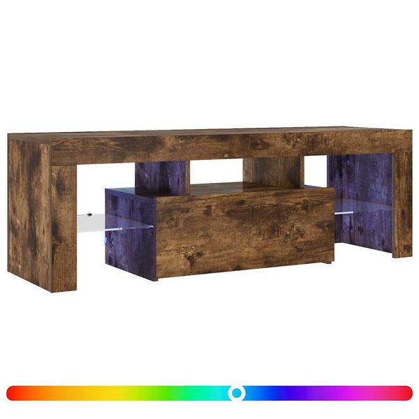 TV-Schrank mit LED Räuchereiche 120 cm