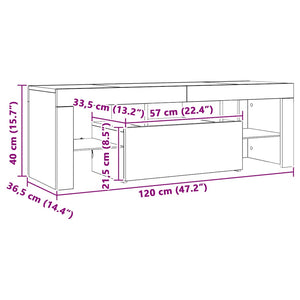 TV-Schrank mit LED Räuchereiche 120 cm