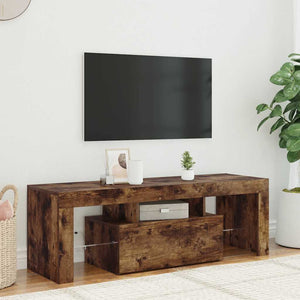TV-Schrank mit LED Räuchereiche 120 cm