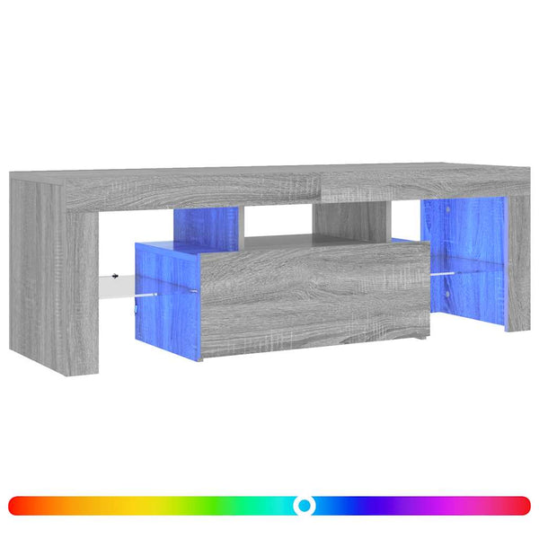 TV-Schrank mit LED Grau Sonoma 120 cm