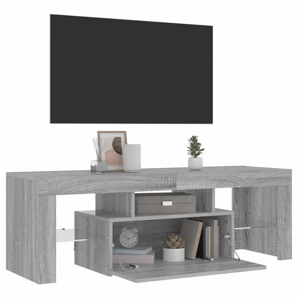 TV-Schrank mit LED Grau Sonoma 120 cm