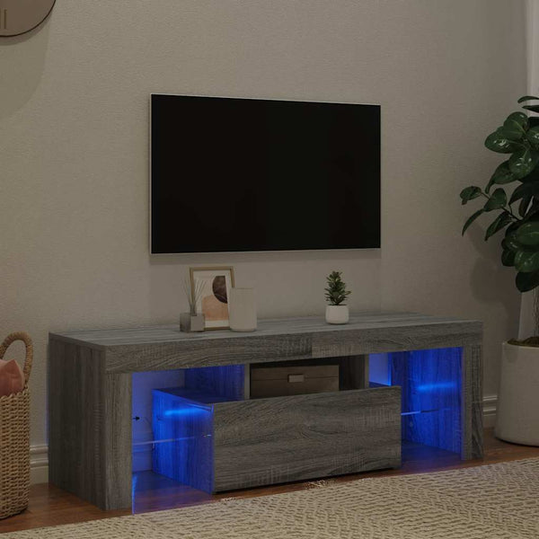 TV-Schrank mit LED Grau Sonoma 120 cm