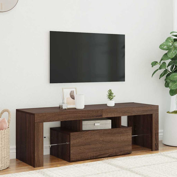 TV-Schrank mit LED Braun Eichen-Optik 120cm