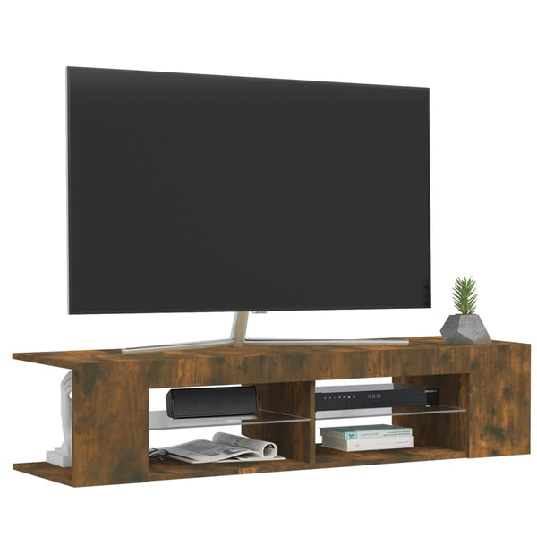 TV-Schrank mit LED Räuchereiche 135 cm