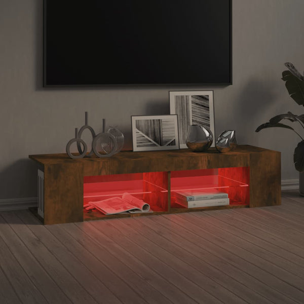 TV-Schrank mit LED Räuchereiche 135 cm